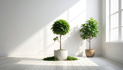 Minimalist room with plants