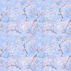 Cherry blossom seamless pattern