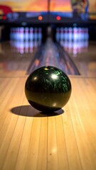 Bowling ball on lane