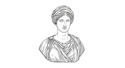 Ethereal Bust Radiates Ancient Mystique on Black