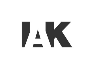 Fototapeta premium IAK logo design. Initial letter I A K bold font style for tech startups, consulting, corporate branding. Creative company name, headlines typography identity, trendy logotype.