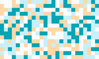 Abstract pixel art background.  Soft teal, peach, and white squares create a dynamic, modern texture perfect for websites, presentations, or social media.