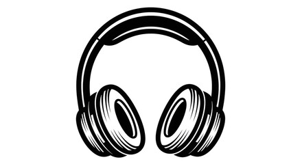 Outlined headphones radiate colorful energy