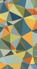 Vibrant geometric mosaic with triangles in earthy and bright tones