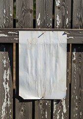 Blank Poster on Wooden Fence.