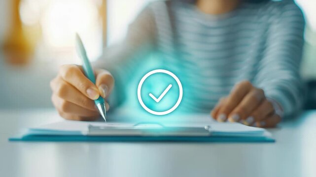 Sign Here: A close-up shot capturing a person&rsquo;s hand signing documents with the pen, showcasing a commitment to the details and a final agreement.