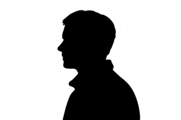 Man silhouette profile creating anonymity and identity, representing hidden persona or digital user