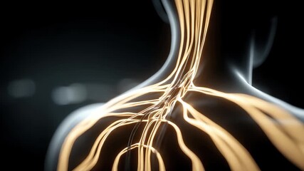 Human Nervous System Pulse Signal Transmission Visualization - Powered by Adobe