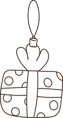 Gift Box with Ornament Outline