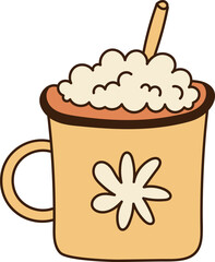 Mug with Foam and Straw