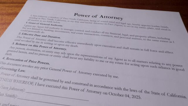 Power of Attorney Document Legal Authorization Contract Form 3