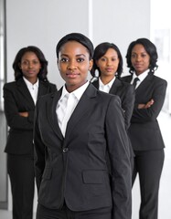 Confident businesswomen in suits