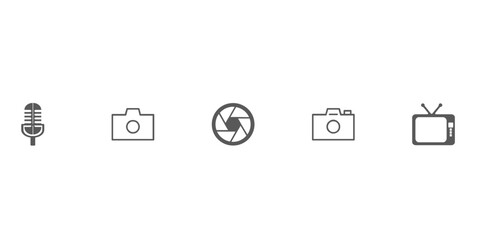 Computer mouse and key vector icons set simple technology symbols design