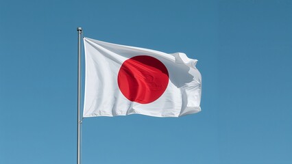 flag of japan on blue sky
