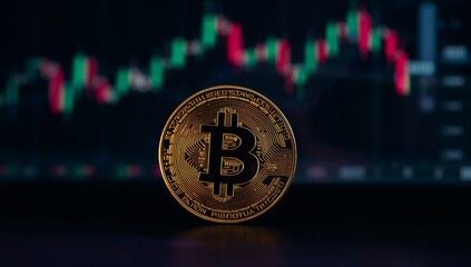 Shiny bitcoin faces volatile crypto chart
