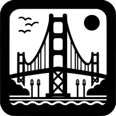 Golden Gate Bridge Icon Vector