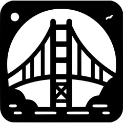 Golden Gate Bridge Icon Vector