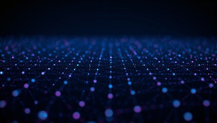 Global digital network grid with glowing points