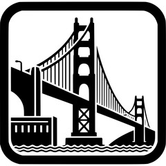 Golden Gate Bridge Icon Vector