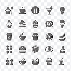 Food, Beverage, and Restaurant Icons Vector Graphic Set