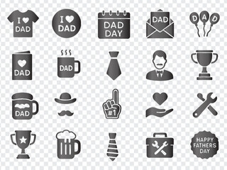 Icons and symbols for celebrating Father's Day and dads