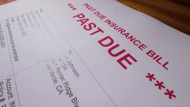 Insurance Bill Overdue Payment Reminder Unpaid Premium Notice 2