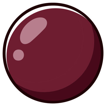 Glossy maroon sphere with shiny highlights vector illustration