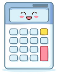 Cute Kawaii Calculator with Happy Face and Buttons