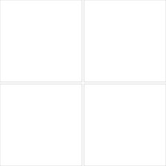 Minimalist clean 2x2 (4 box) grid line pattern with gutter on a transparent background