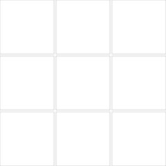 Minimalist clean 3x3 (9 box) grid line pattern with gutter on a transparent background