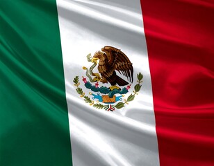 Mexican flag, waving in wind