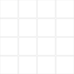 Minimalist clean 4x4 (6 box) grid line pattern with gutter on a transparent background