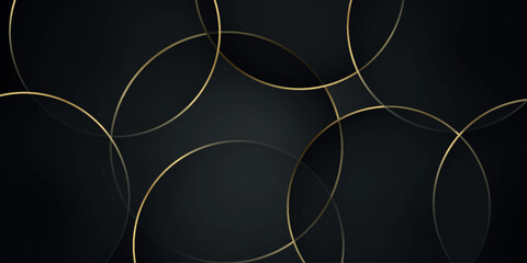 Black abstract background with overlapping layers of decorative circular shapes. Modern background design with a glass concept for web banners, posters, flyers, cards, covers, or brochures. VOL 8