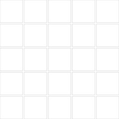 Minimalist clean 5x5 (25 box) grid line pattern with gutter on a transparent background
