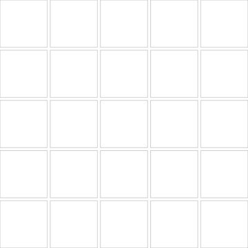 Minimalist clean 5x5 (25 box) grid line pattern with gutter on a transparent background