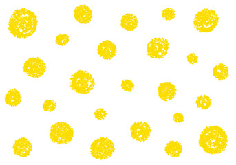 クレヨン素材　ランダムな水玉模様の背景