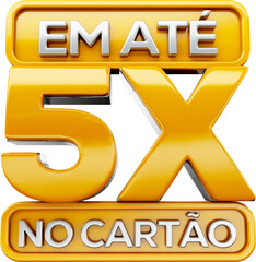 selo 3d parcelamento no cartao de credito em até 5x