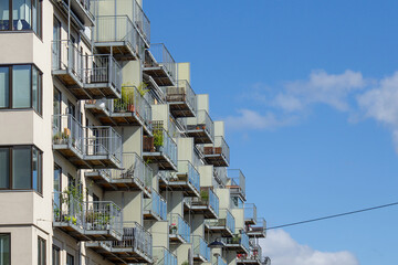 Contemporary Residential Architecture in Oslo Norway under Clear Sky