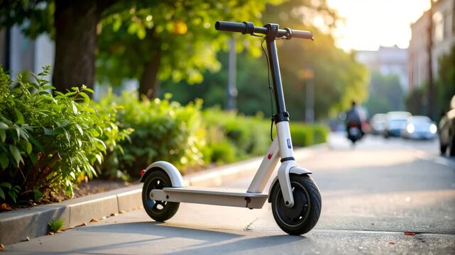 Electric scooter urban scene