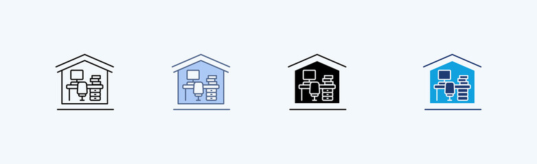 Working Area Outline Icon Illustration Vector