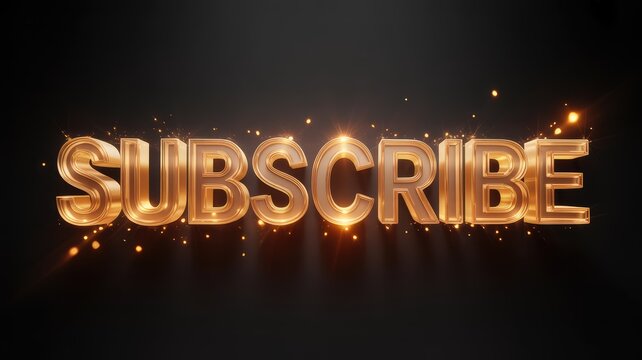 Subscribe now and unlock exclusive golden content with sparkling effects for your channel promotion