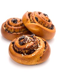 Fototapeta premium Three chocolate chip rolls