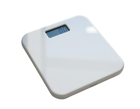 Modern Digital Bathroom Scale With Clear Display on White Surface