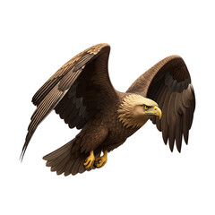 Obraz premium Majestic eagle soaring with wings spread wide in powerful flight