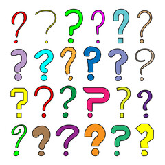 Colorful set of question marks