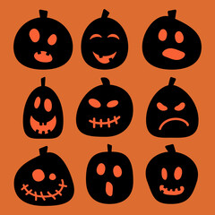 scary halloween pumpkin silhouettes