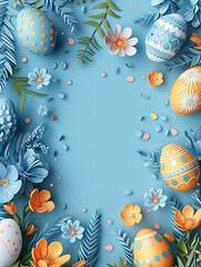 easter egg card design in paper style