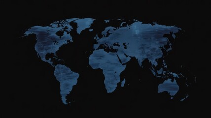 Global business connection map with abstract blue water texture, representing worldwide communication and data flow.