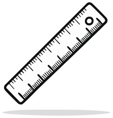 Black and White Illustration of a Ruler for Measuring Lengths and Dimensions with Precision and Accuracy in Design