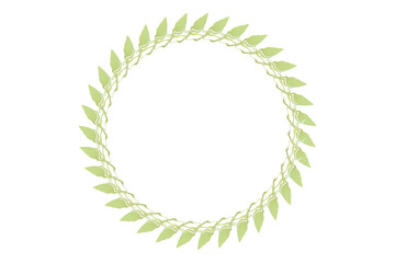 緑の円形装飾線フレーム　 